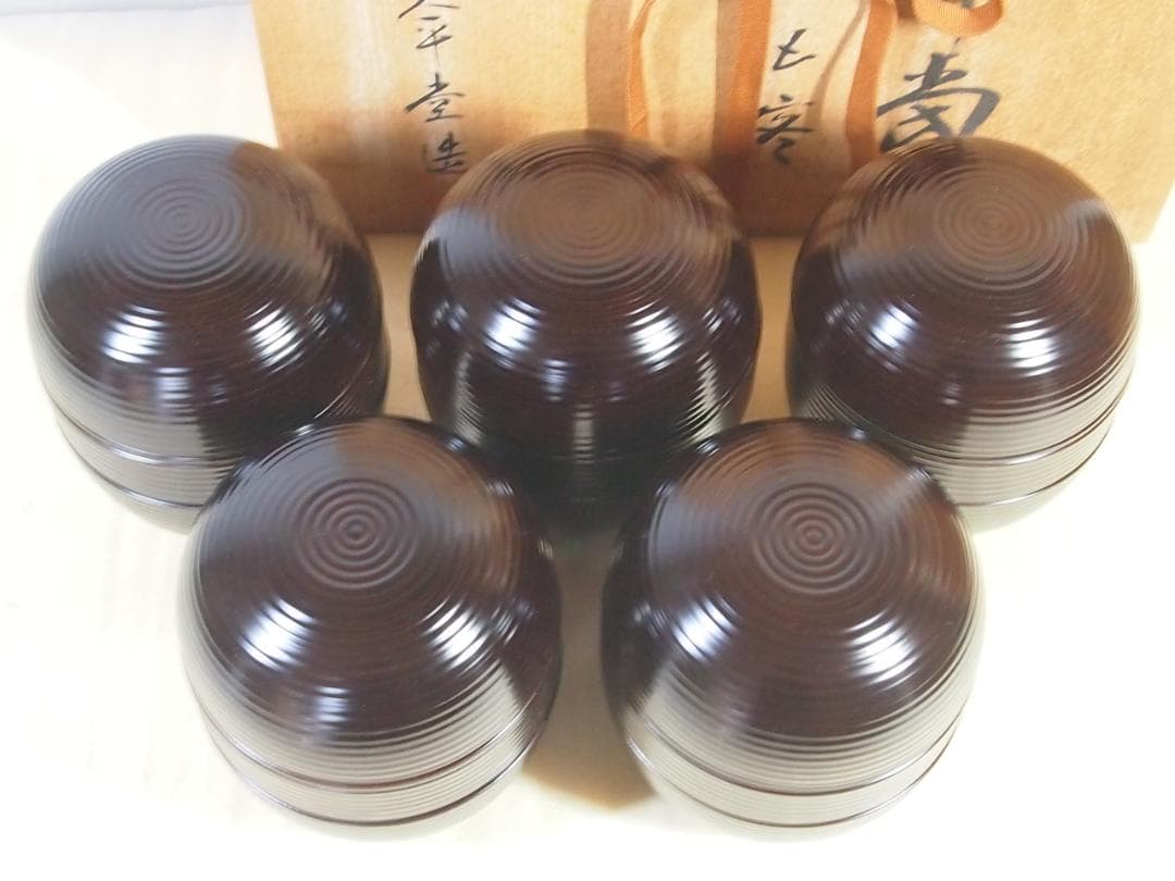 【未使用】信玄弁当 5客 夏目天平堂造 弁当箱 漆器/食器 行楽/行事/イベント