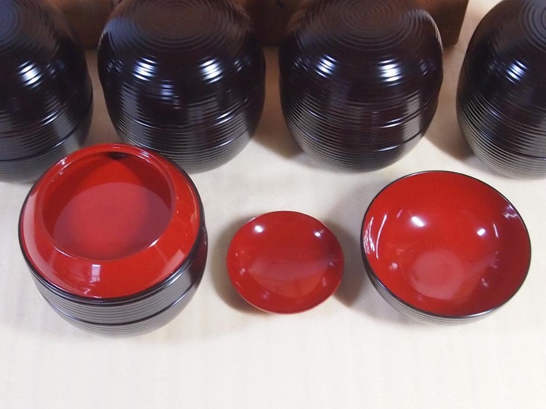 【未使用】信玄弁当 5客 夏目天平堂造 弁当箱 漆器/食器 行楽/行事/イベント