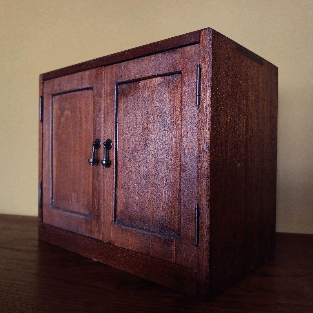 【ヴィンテージ】小さな 木製 キャビネット 本棚 ラック 棚 昭和レトロ