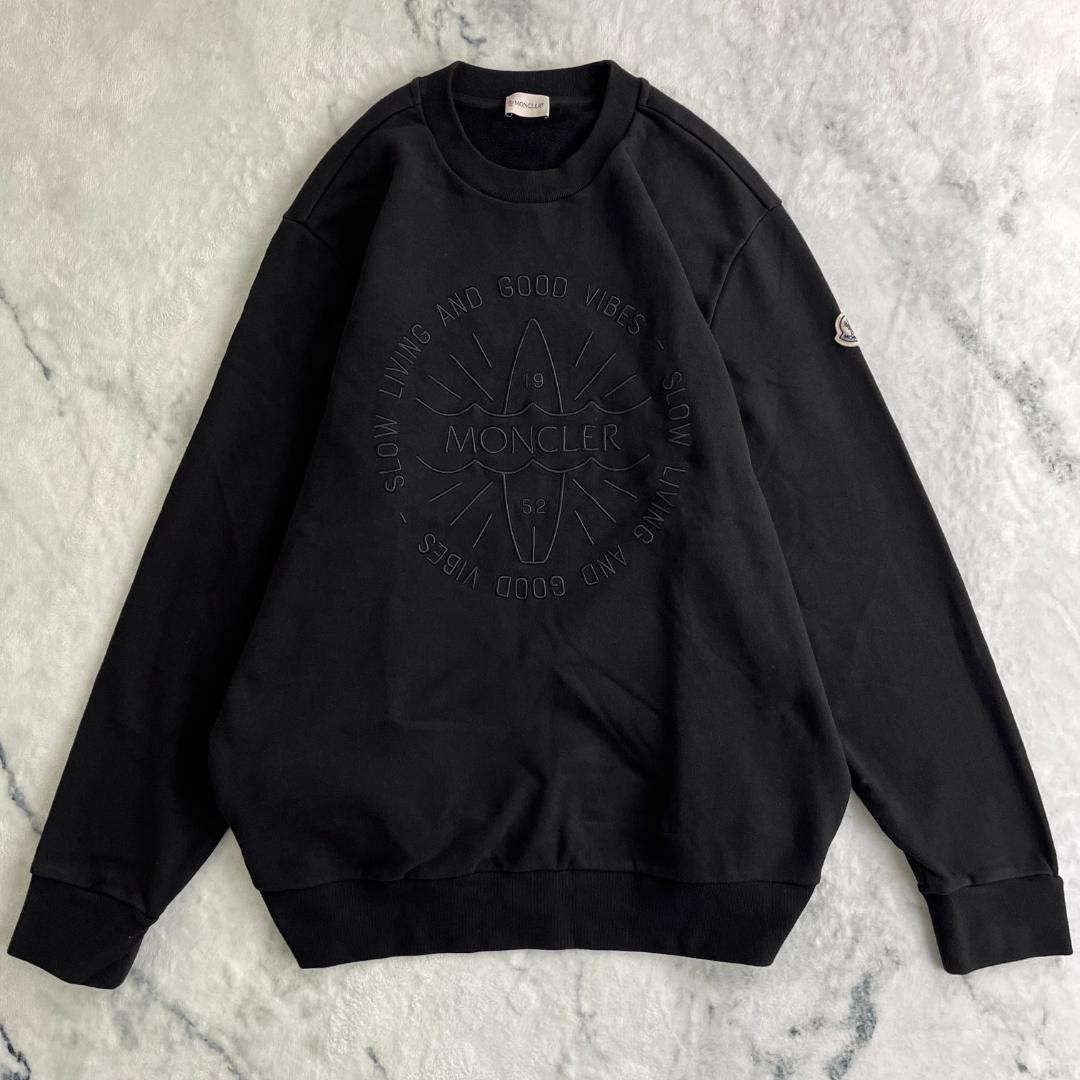 【鑑定済み・最高級の逸品】モンクレール☆ビッグ刺繍ロゴ入りスウェット/2978.