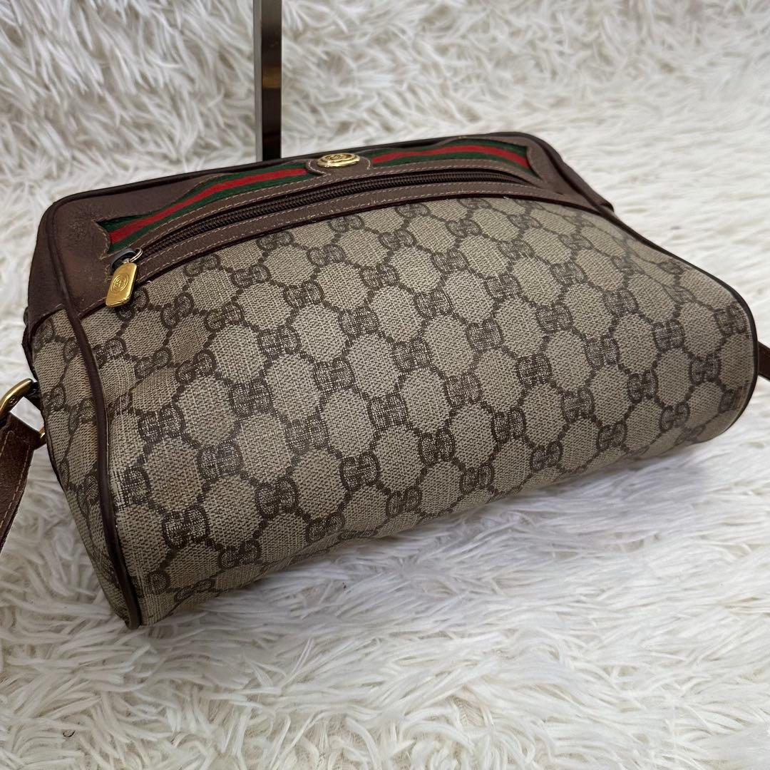 値下げ オールドグッチ GG 総柄 レザー ショルダーバッグ シェリーライン