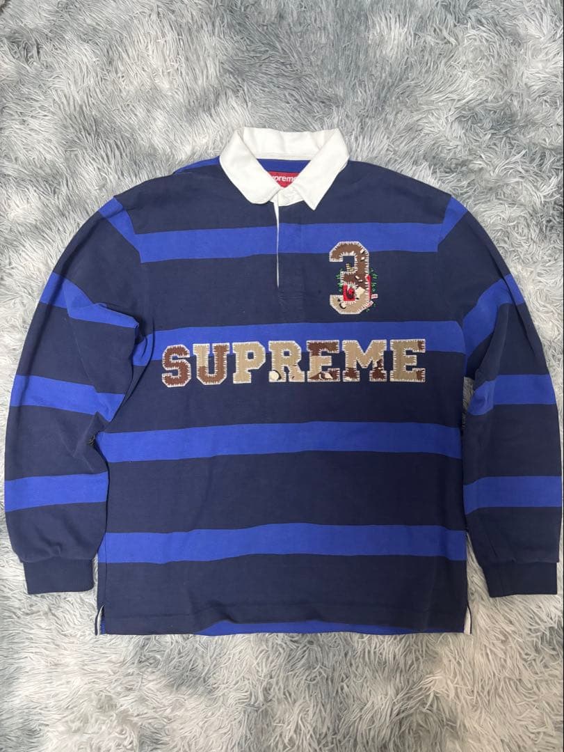 ウェア Supreme stripe rugby NAVY