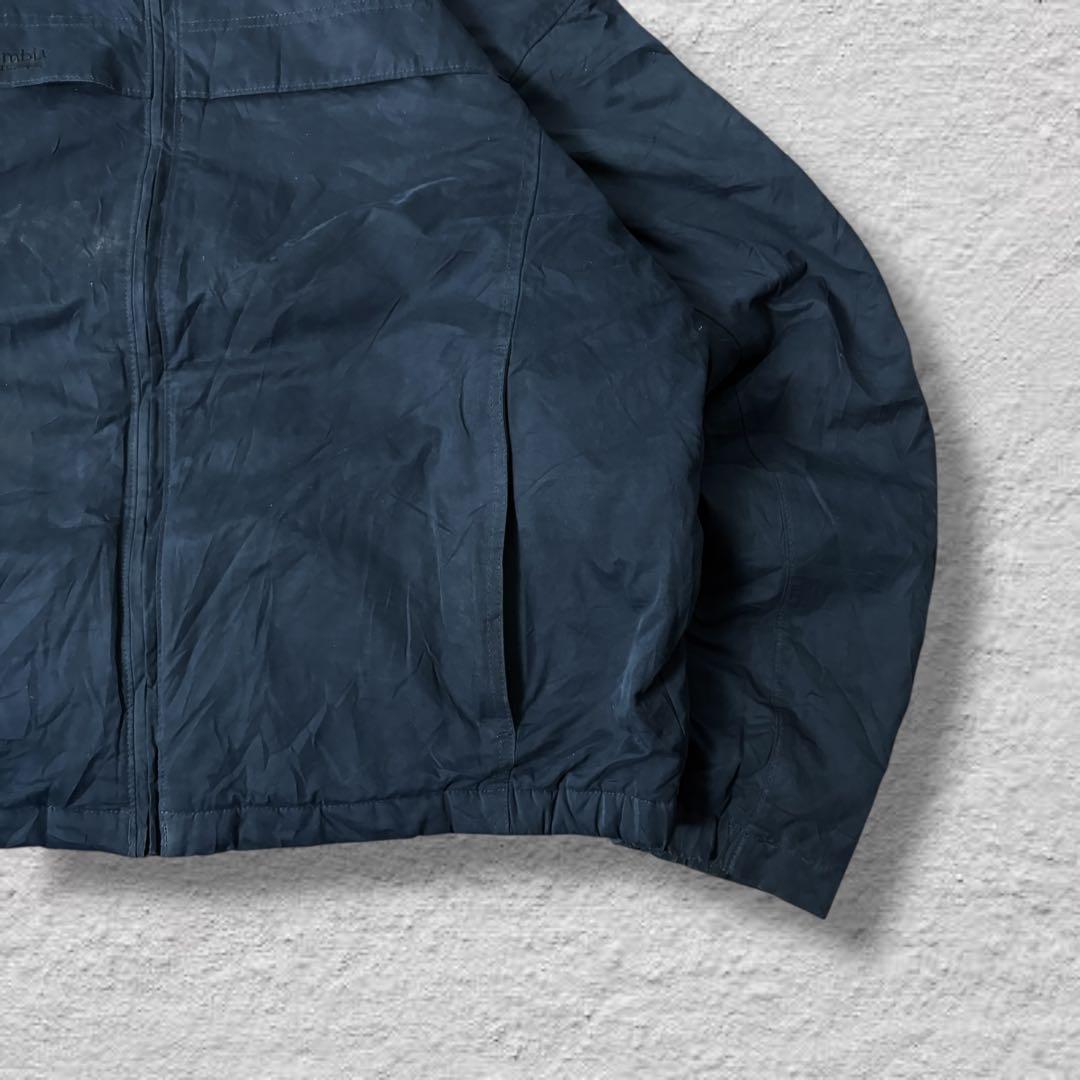 コロンビアウォームアップジャケット90s古着vintageシェルドシンチラ紺XL
