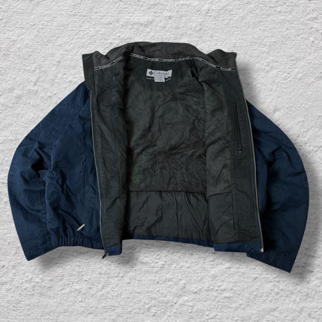 コロンビアウォームアップジャケット90s古着vintageシェルドシンチラ紺XL