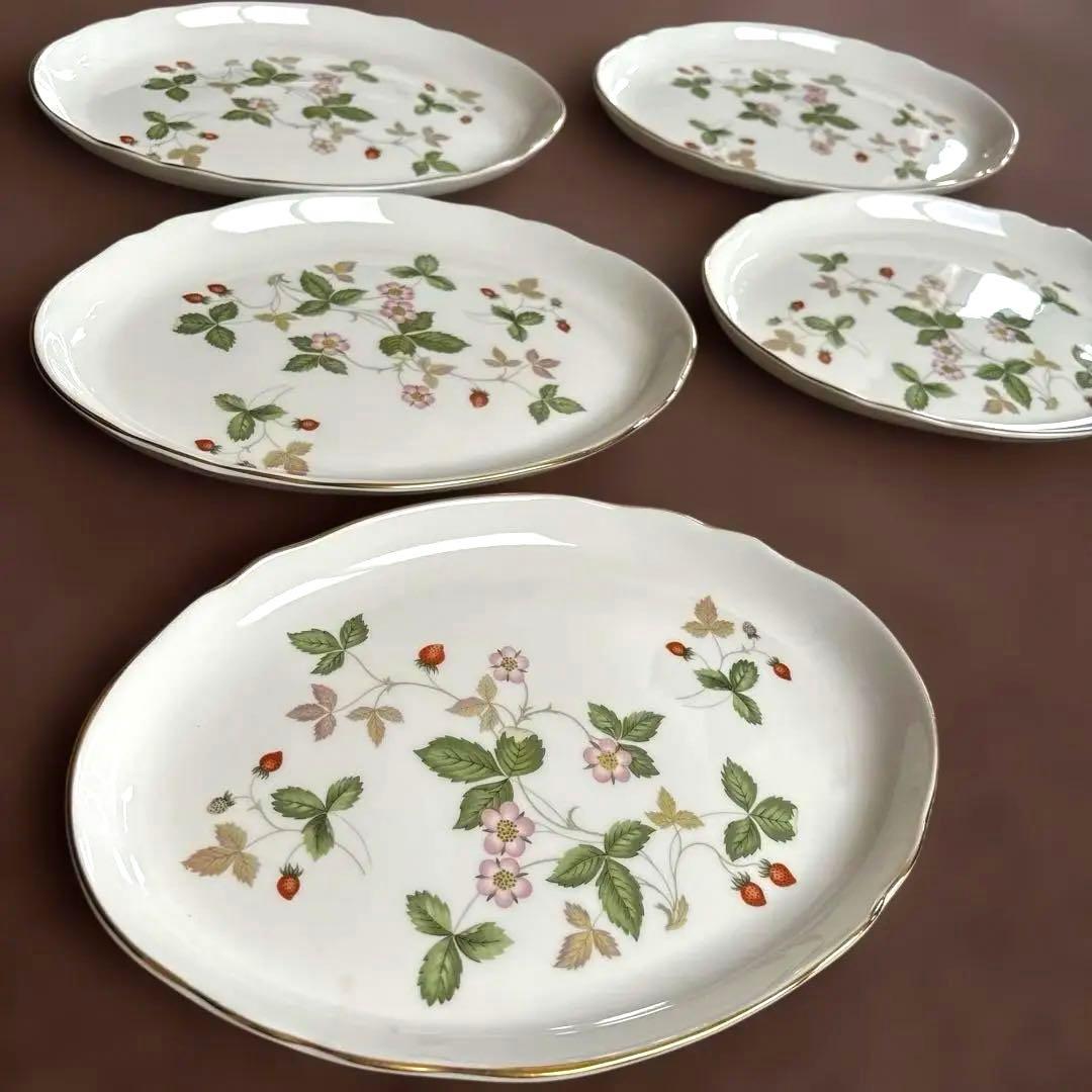 【未使用】黒壺  オーバル皿 ワイルドストロベリー　23.5cm