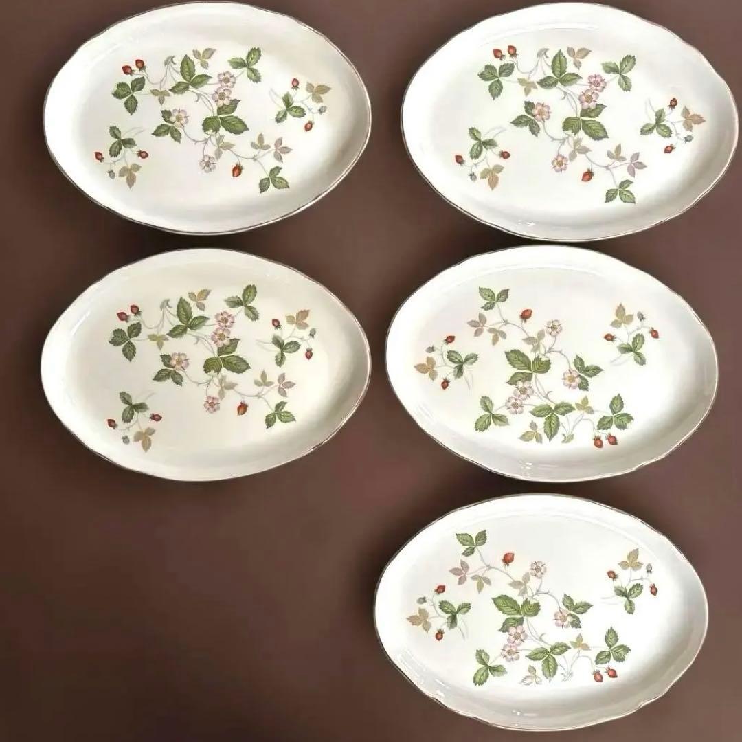 【未使用】黒壺  オーバル皿 ワイルドストロベリー　23.5cm