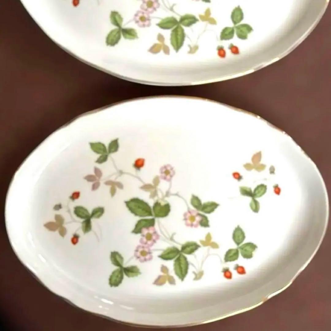 【未使用】黒壺  オーバル皿 ワイルドストロベリー　23.5cm