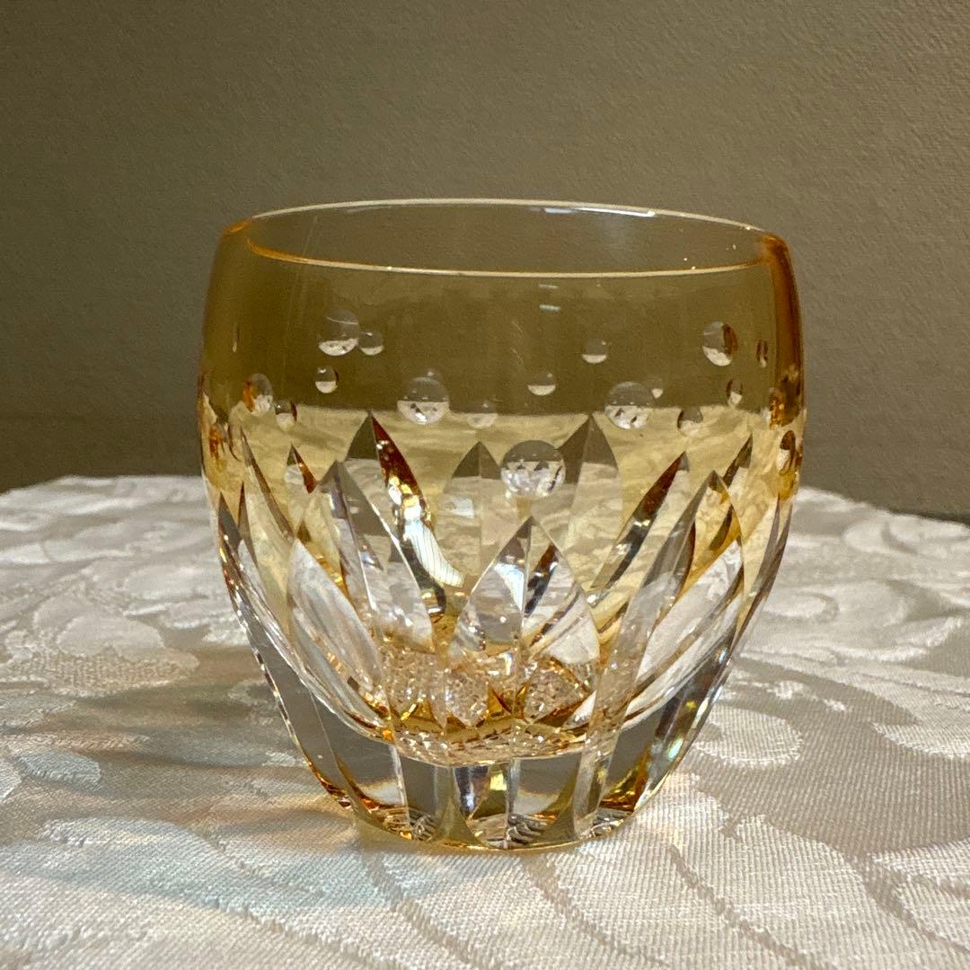 江戸切子　カガミクリスタル　冷酒杯　「紫陽花」「向日葵」 鍋谷聡作　伝統工芸品