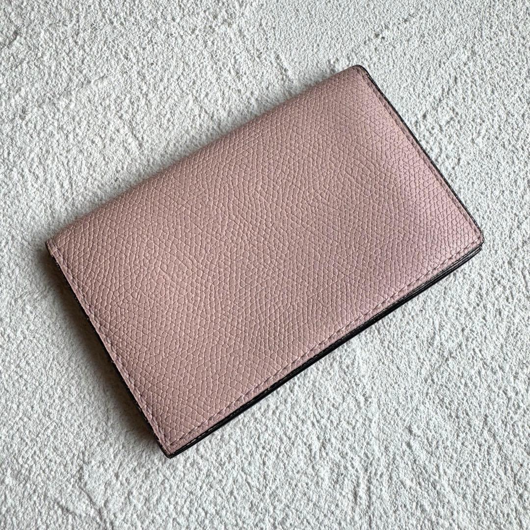 valextraヴァレクストラ 名刺ケース カードケース 財布 チークピンク