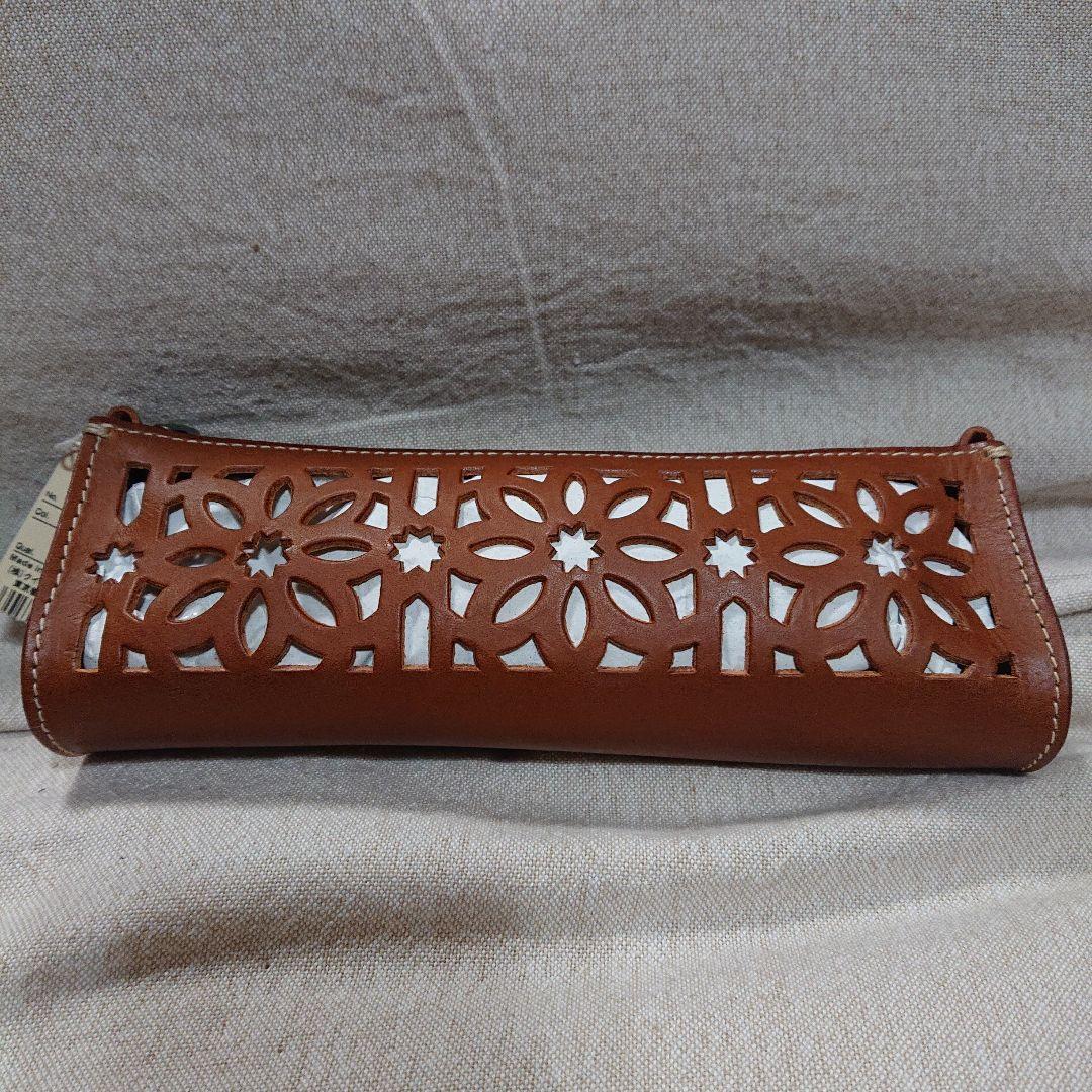 ゲンテン カットワーク ペンケース ブラウン 新品未使用 genten