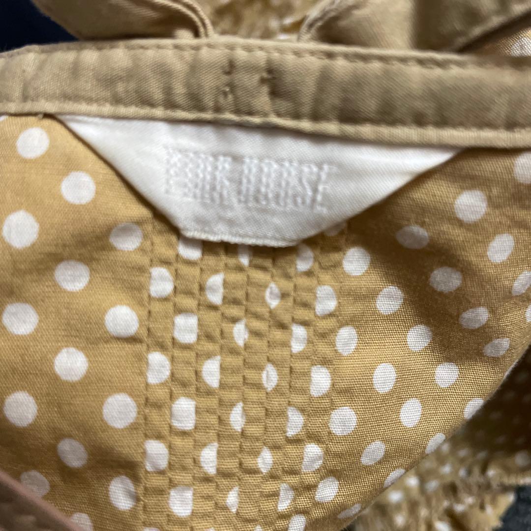 ピンクハウス フリルいっぱい　オーバーブラウス　ベージュ　ドット