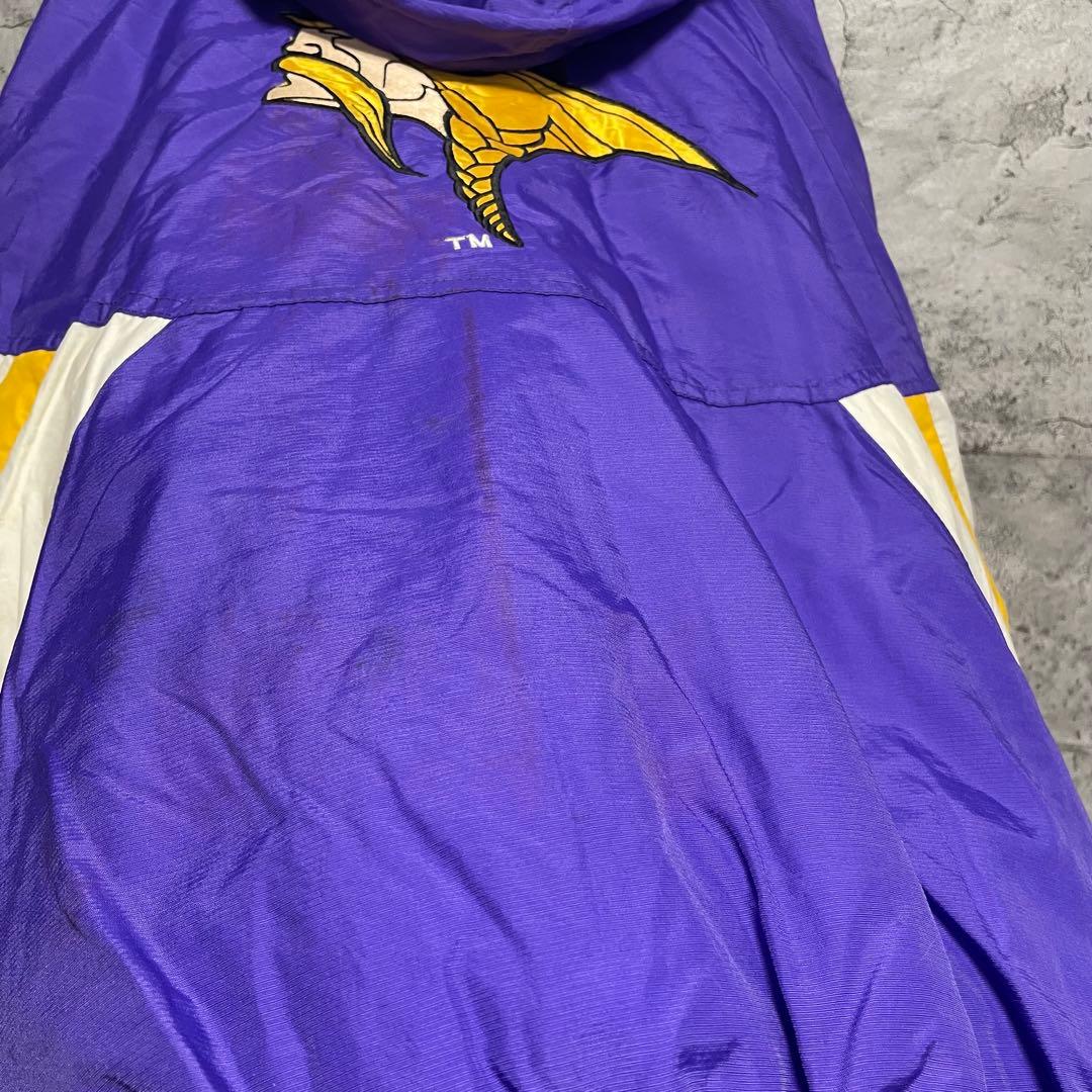 NFL VIKINGS ハーフジップ　ジャンパー　冬物　刺繍　パープル　古着　L