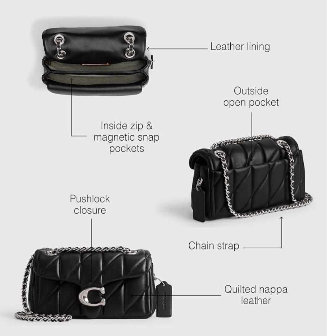 【新品】COACH タビー ショルダー バッグ 26・キルティング　シルバー