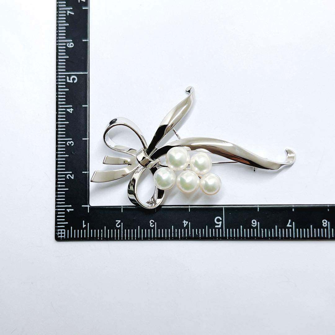 【未使用品級】✨MIKIMOTO ミキモト パール　ブローチ　リボン　愛子様