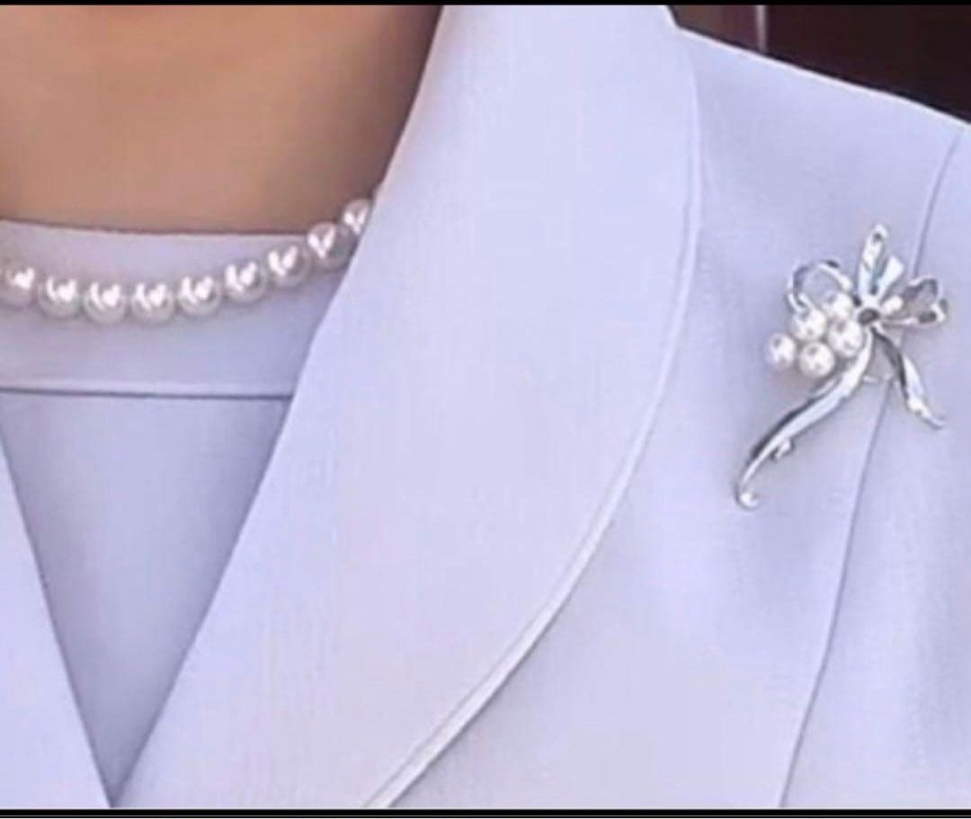 【未使用品級】✨MIKIMOTO ミキモト パール　ブローチ　リボン　愛子様