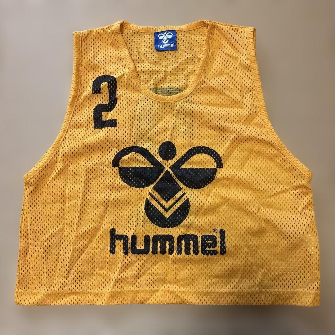hummel 厚手メッシュイエロー サッカー ビブス ジュニア用