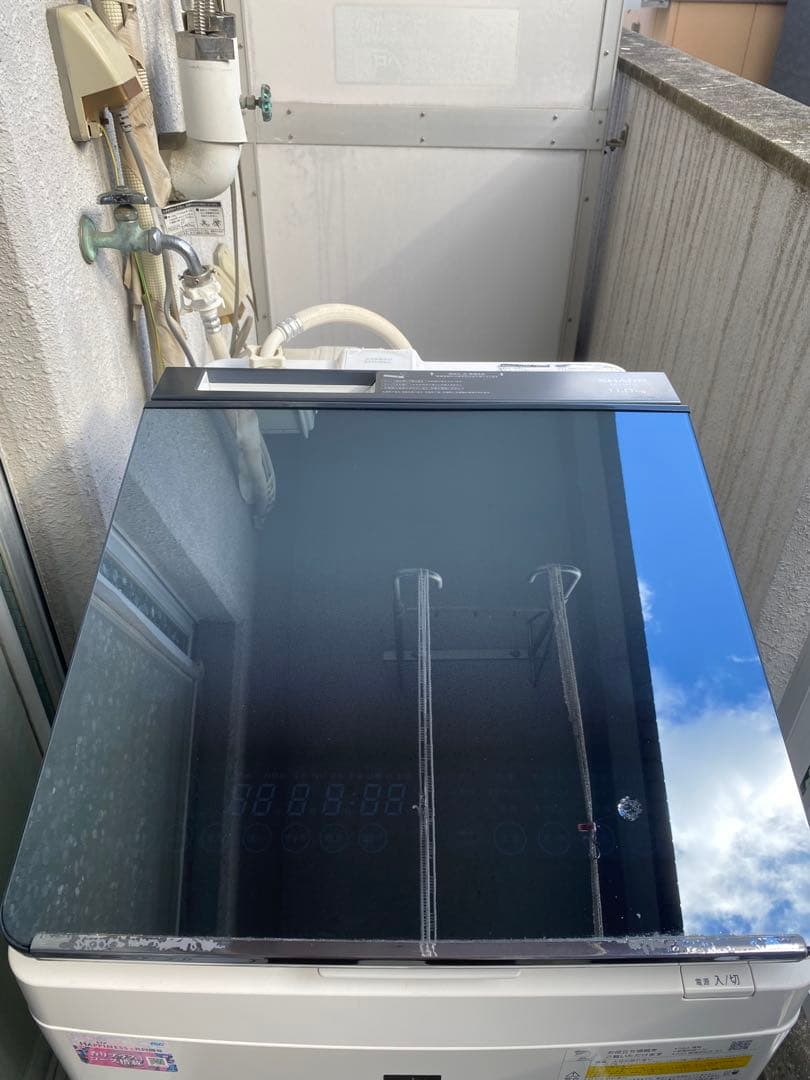 SHARP 乾燥機付き洗濯機　穴なし槽　プラズマクラスターES-PW11E-S