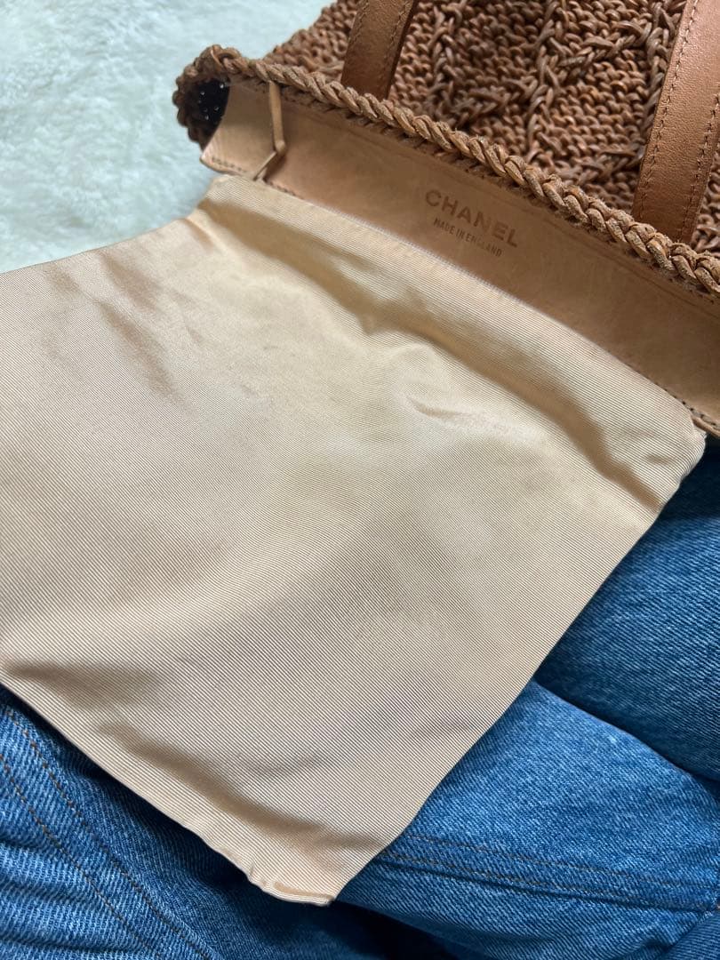 ベカシャネル　編み込みバッグ　ヌメ革