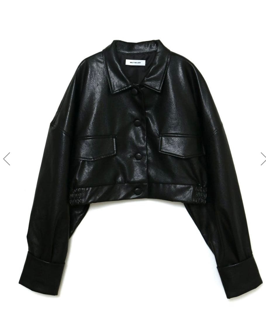 ジャケット・アウター meltthelady cropped leather like jacket