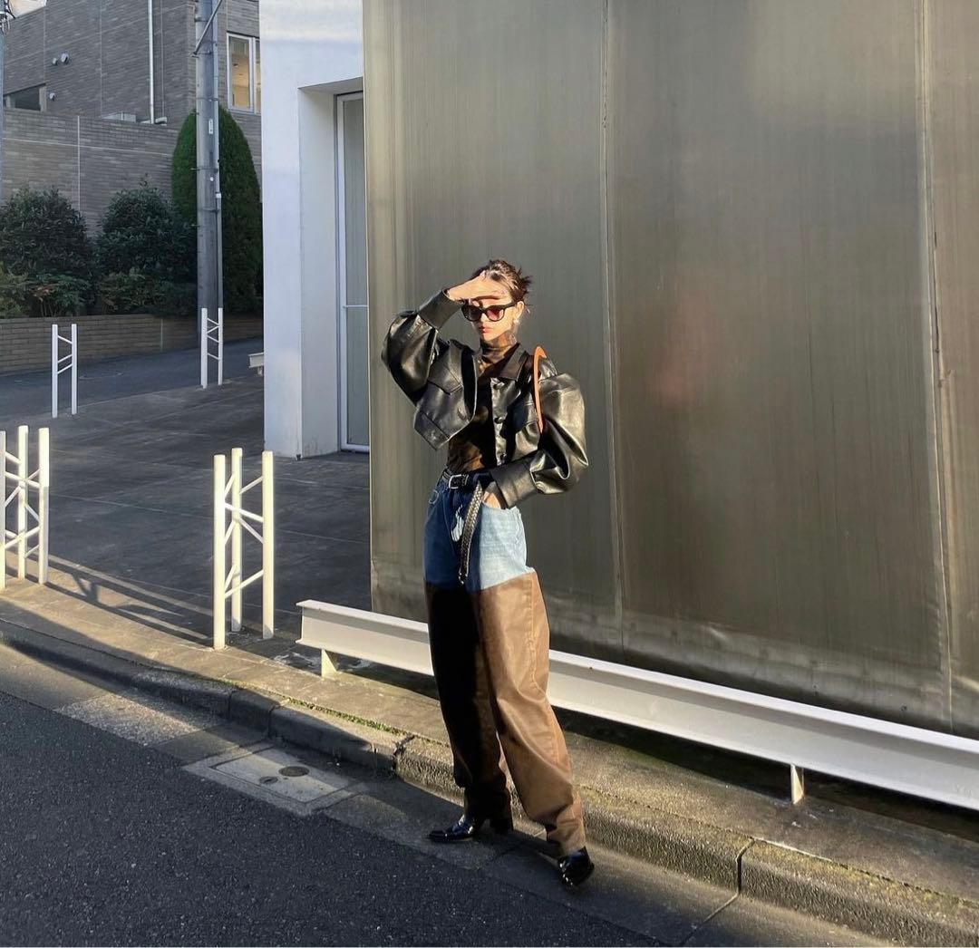 ジャケット・アウター meltthelady cropped leather like jacket