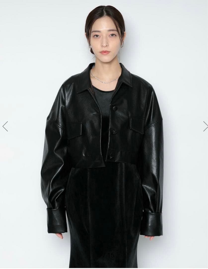 ジャケット・アウター meltthelady cropped leather like jacket