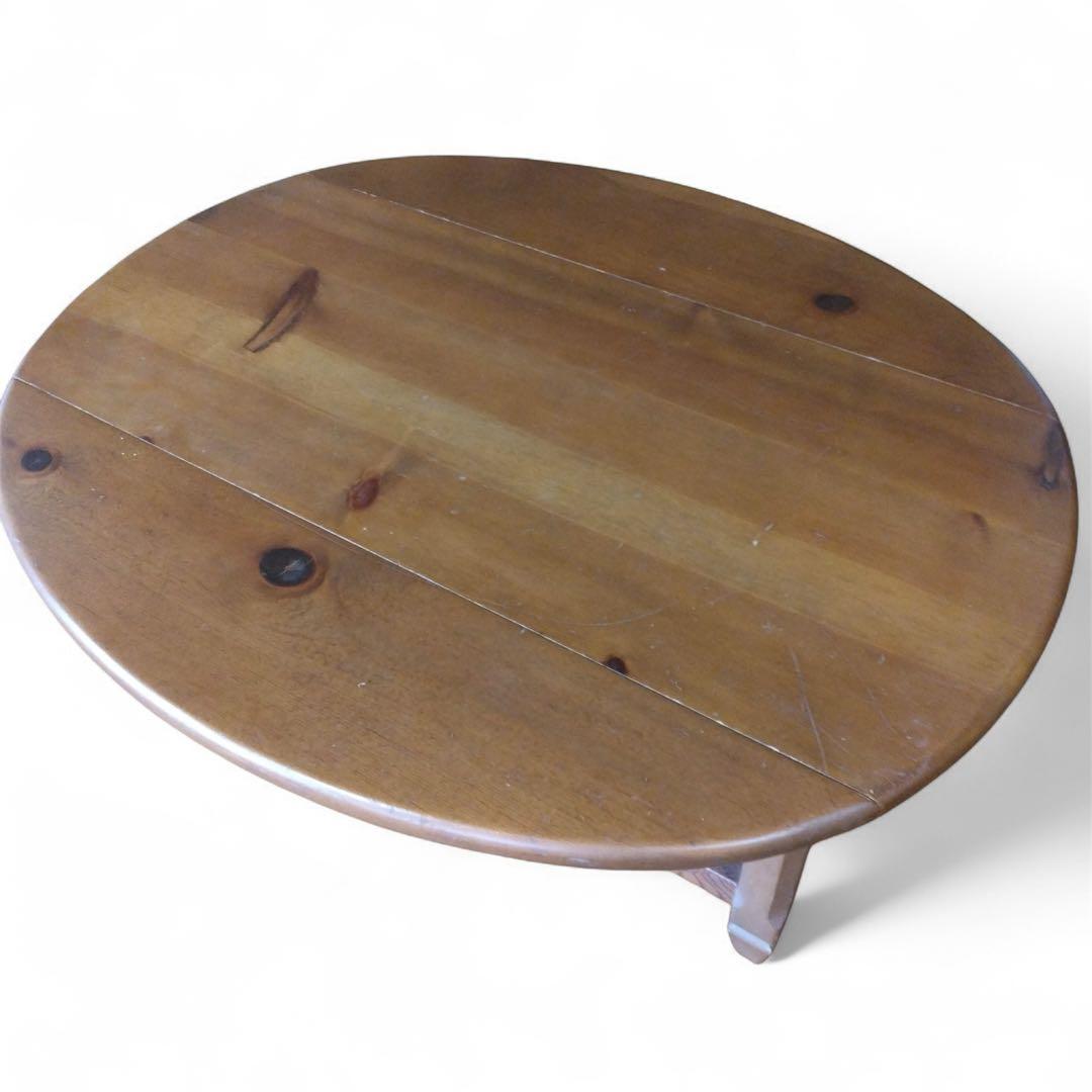 楕円形ちゃぶ台 机 木製 中古品 アンティーク 送料無料