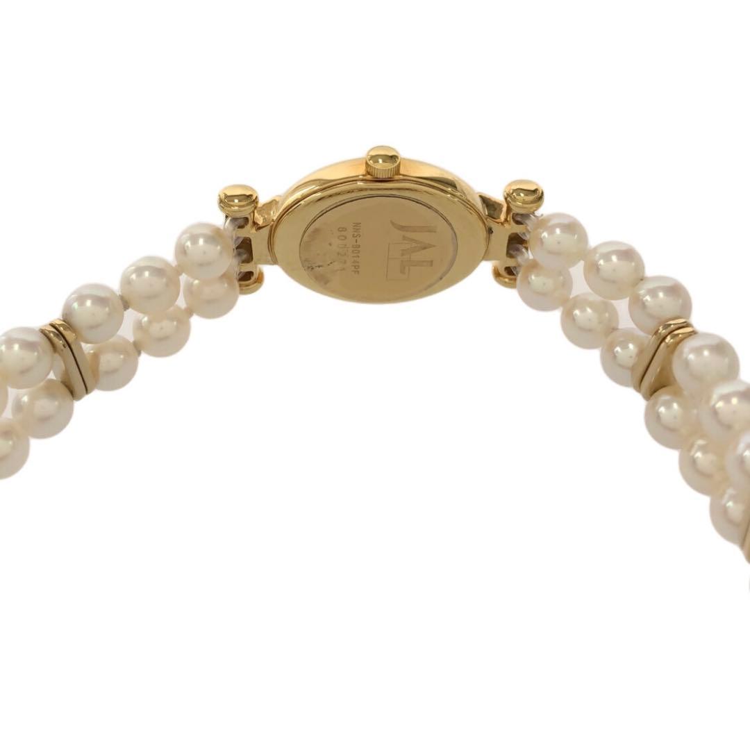 ミキモト パール ブレスレット 腕時計 JAL限定 シェル文字盤 稼働品