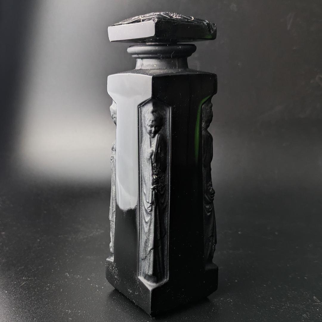 【希少黒ガラス】ルネ・ラリック ドルセー香水瓶 アンブル 1910年代 訳あり