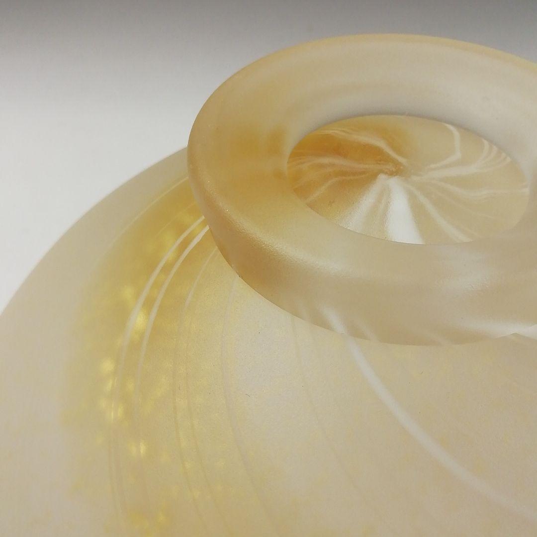 Ｔ４５１　茶碗　『瑠璃の匠』『ガラス平茶碗』『原田宗春 作』共箱　抹茶碗　茶道具