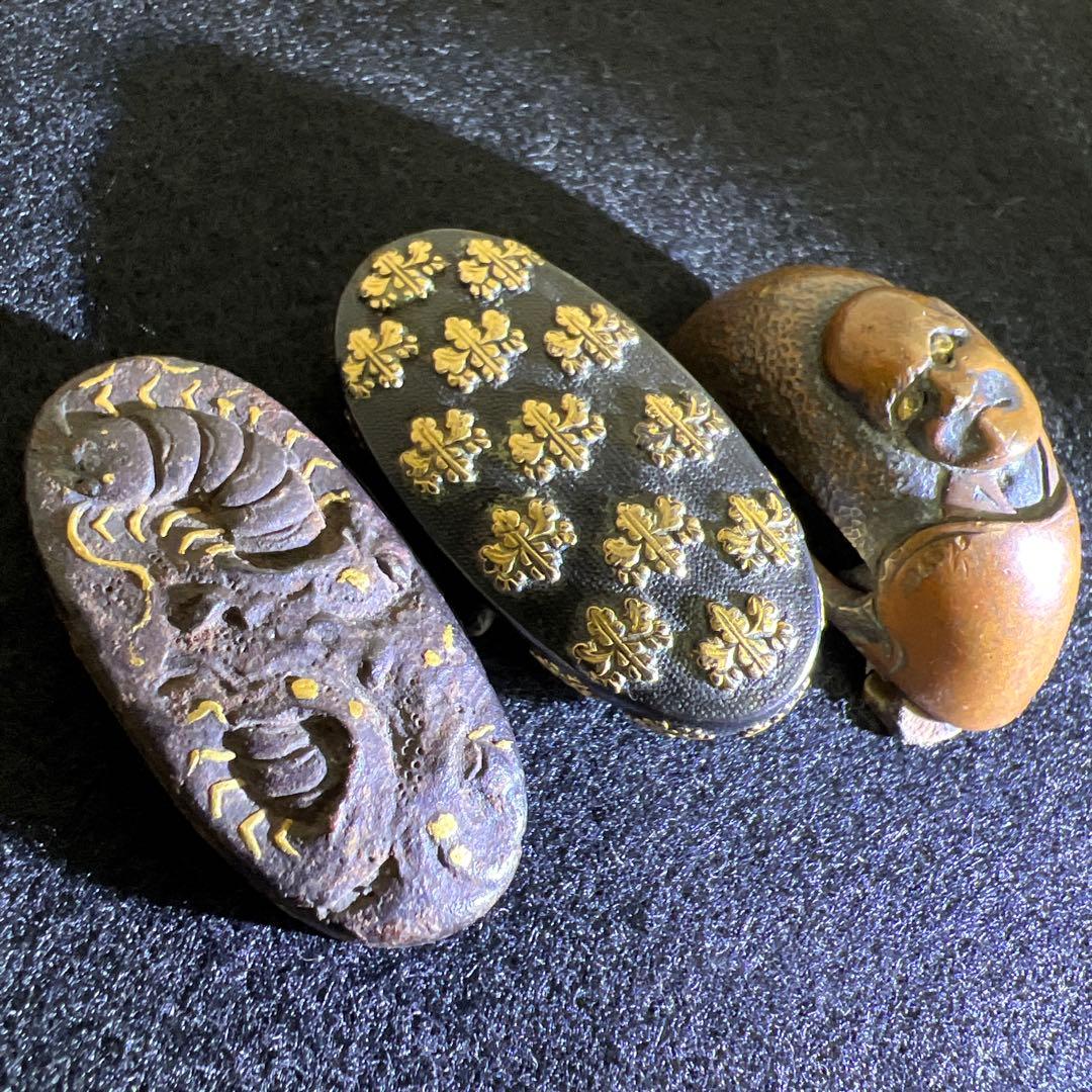 時代　金象嵌　刀装具8点　96g 東Y7-1226☆2Fトヒウ