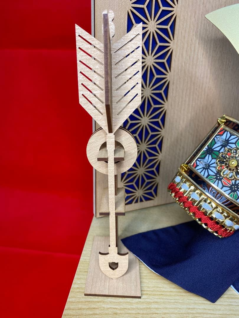 五月人形　兜飾り白木収納セット・コンパクトサイズ