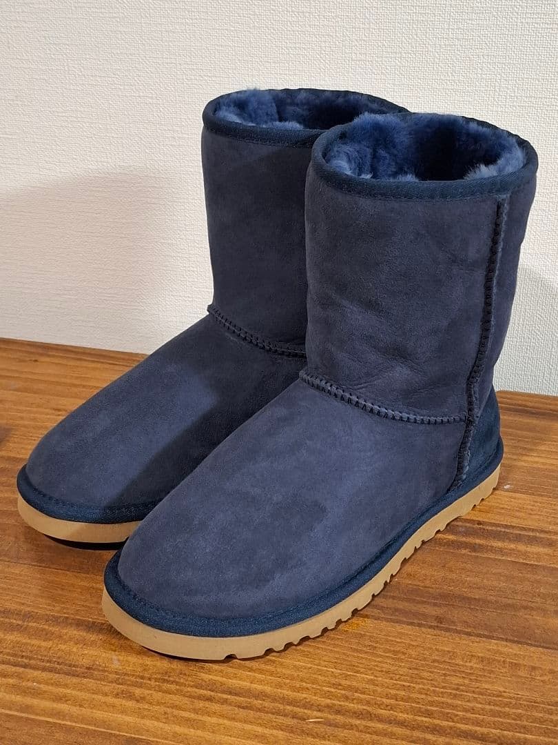 UGG ムートンブーツ 24cm ネイビー 試着のみ 未使用級