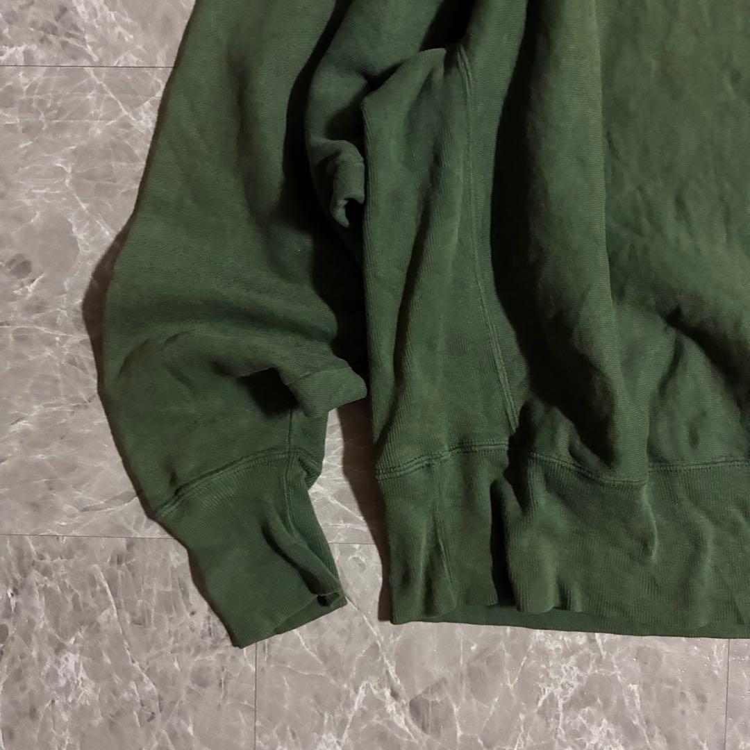 90sChampionリバースウィーブ無地スウェット フェードダークグリーンL