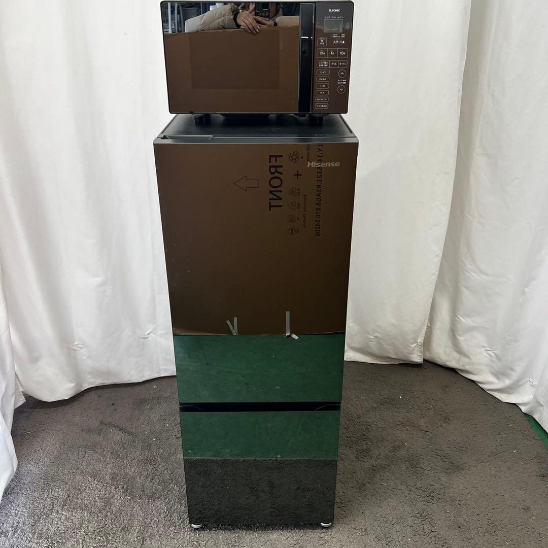 125⭕️冷蔵庫　レンジ　一人暮らし　家電セット　黒　小型　安い　中古　設置無料