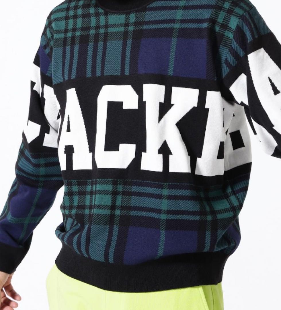 新品 パーリーゲイツ ジャックバニー チェック切替 Wジャガード ニット5L緑