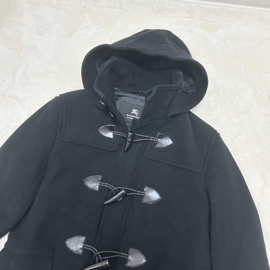 【美品】バーバリーブラックレーベル ウールメルトン ダッフルコート ブラック L