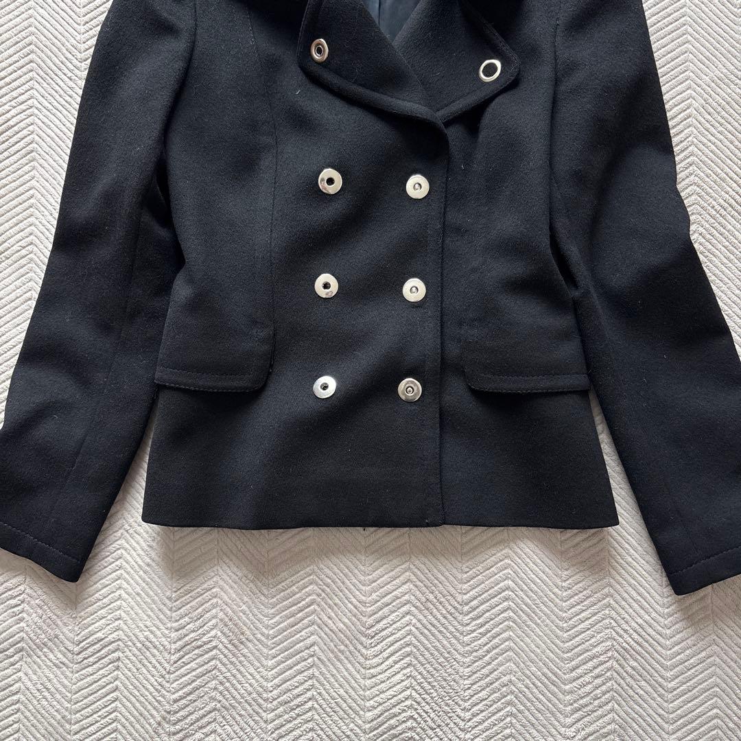 ぽぽ美品　MaxMara ブラック ピーコートM イタリア製