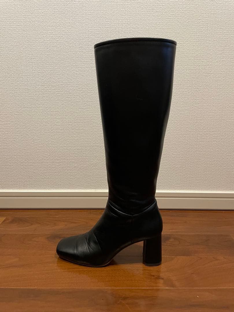 DIANA 履き心地にもこだわった！スクエアトゥロングブーツ ブラック 23cm