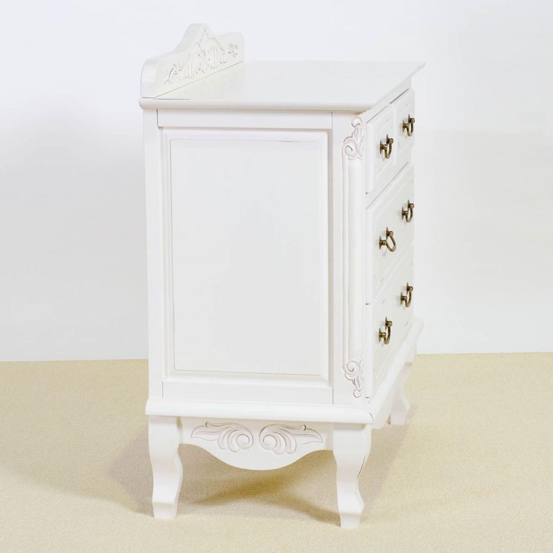 B 新品 チェスト 75cm 白 タンス 衣類収納 リビング収納 ホワイト