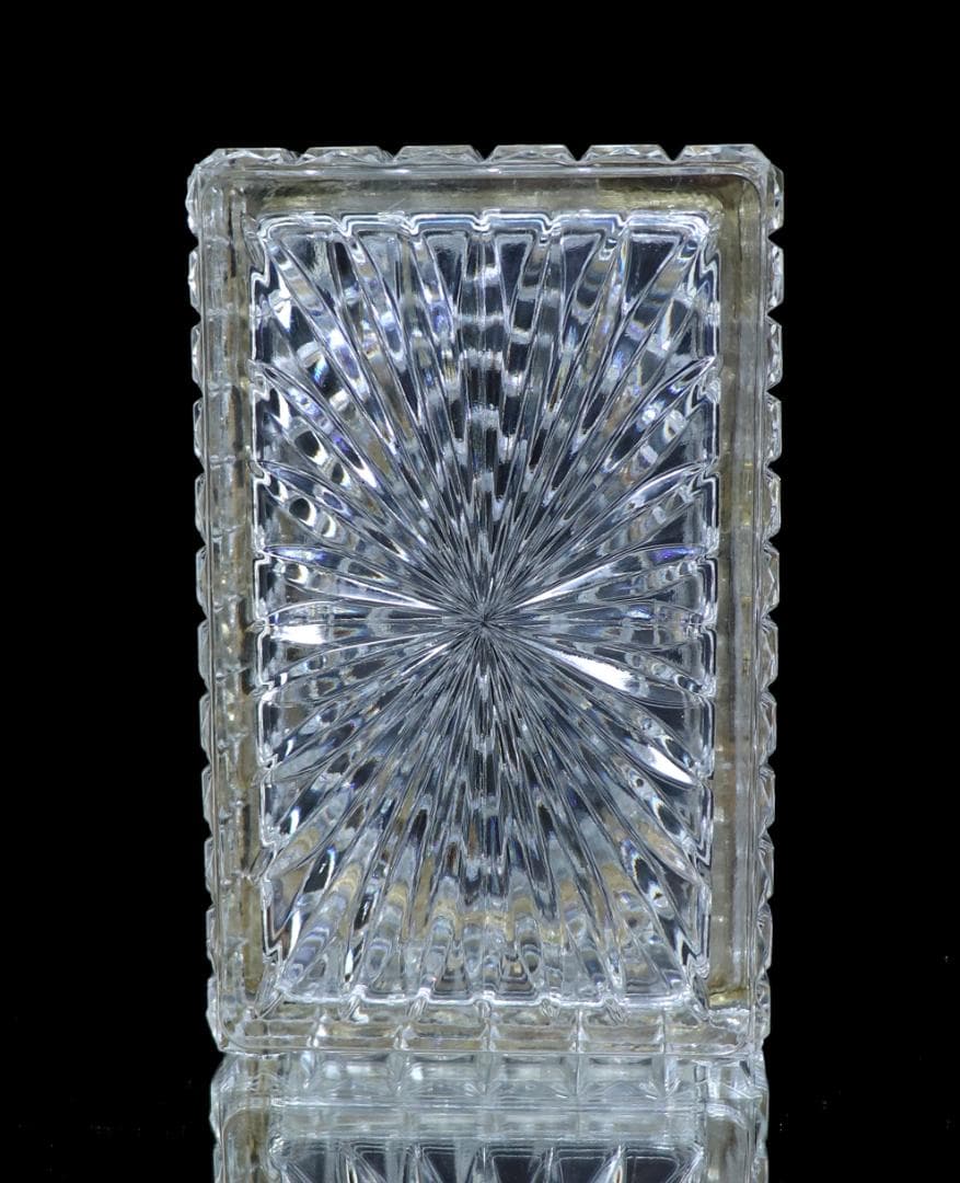 オールド・バカラ 珍品 特大サイズ 2.5kg 宝石箱 小物入れ 切子 金装飾