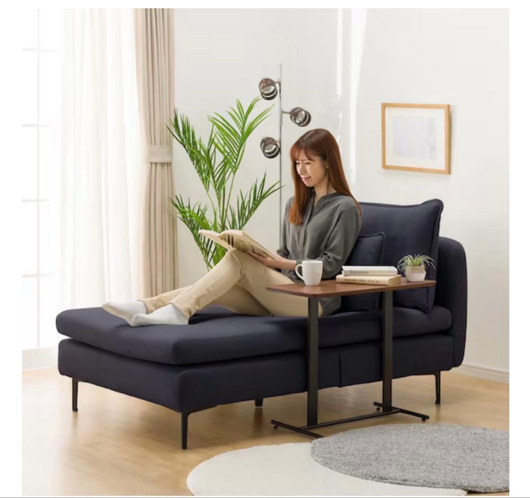 【美品】ニトリ ソファー MS01 シェーズ ロング肘なし Nシールド DBL