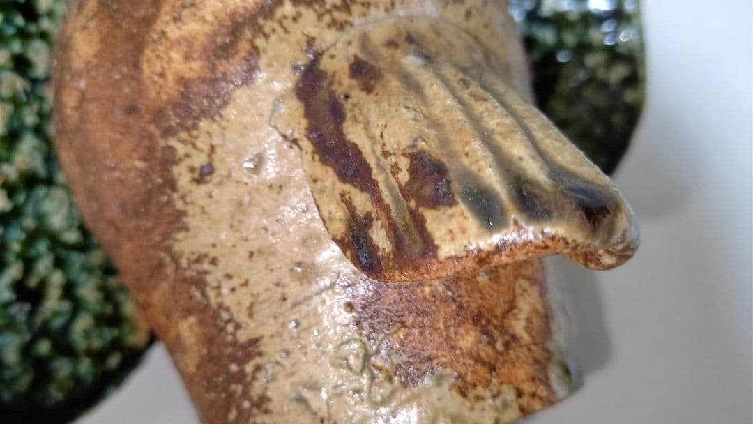 ふくろう 置物 一輪挿し 夢楽窯 織部 MURAKU 梟 フクロウ