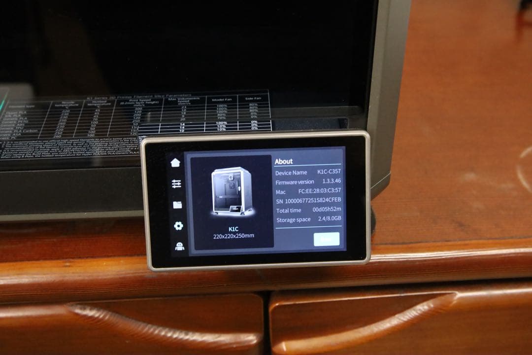 Creality K1C 3Dプリンター 使用約6時間