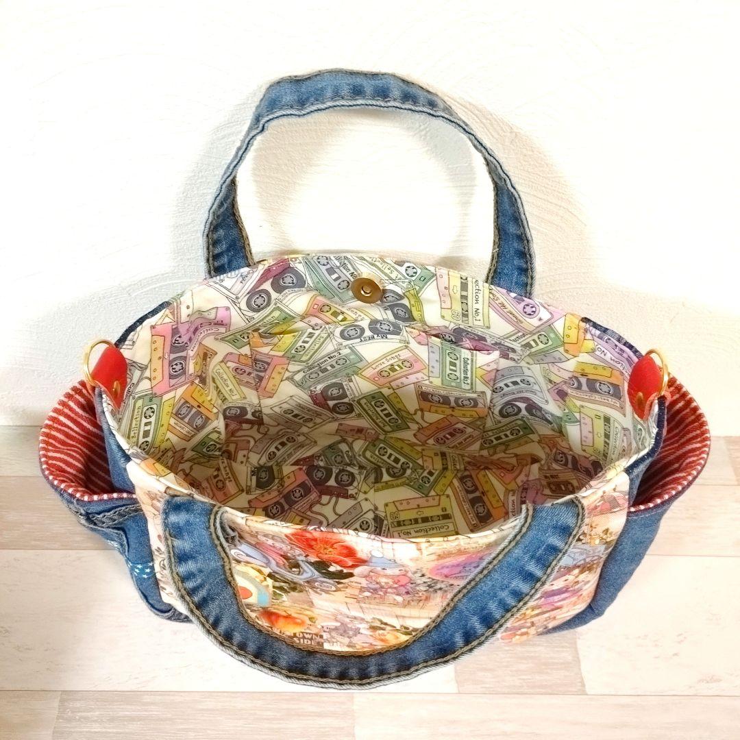 専用☆大判コラコラ×デニムリメイクバッグ ☆ ジョリーフルール