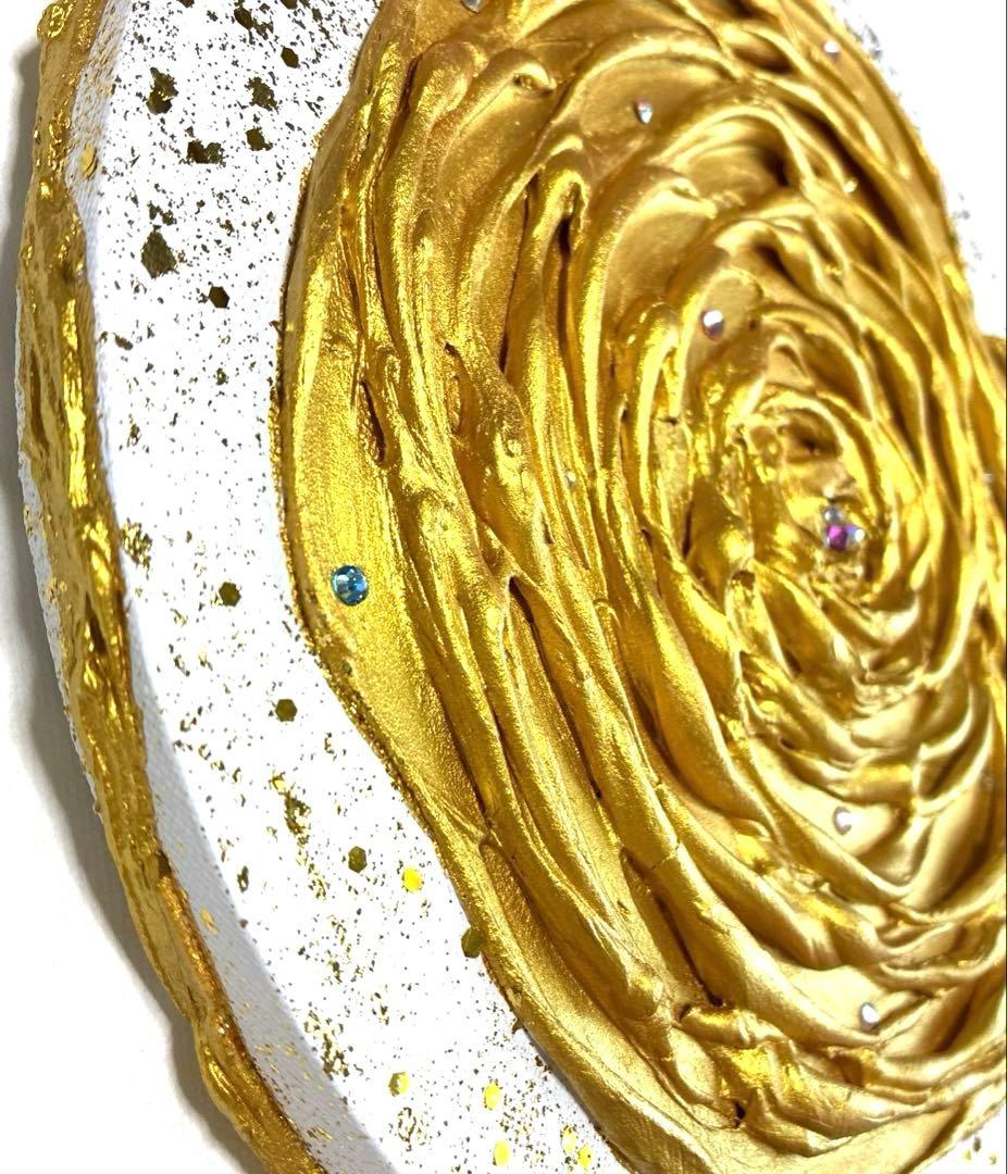 開運絵画　昇龍　天界からのメッセージ　金龍　天界の花　金箔