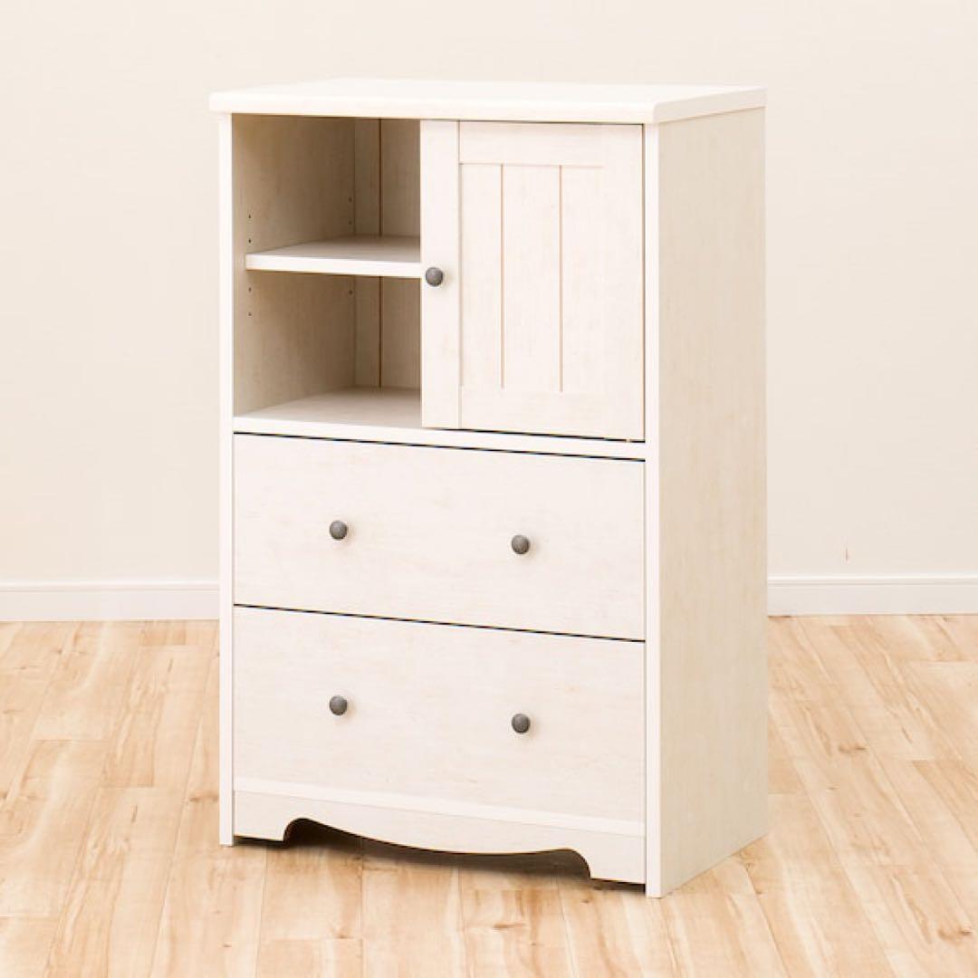 ホワイト収納棚 引き出し付き　マルチチェストリズバレーSLM9060HW ニトリ