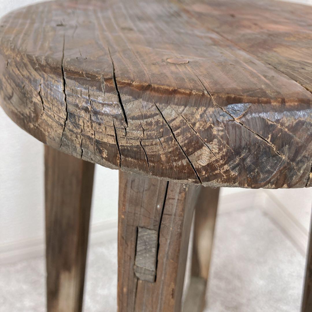 レトロ家具　丸椅子　木製スツール　古道具　古家具　昭和レトロ　飾台　アンティーク