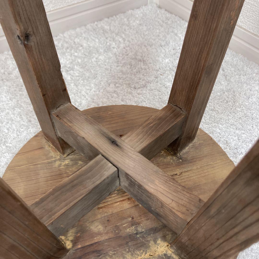 レトロ家具　丸椅子　木製スツール　古道具　古家具　昭和レトロ　飾台　アンティーク