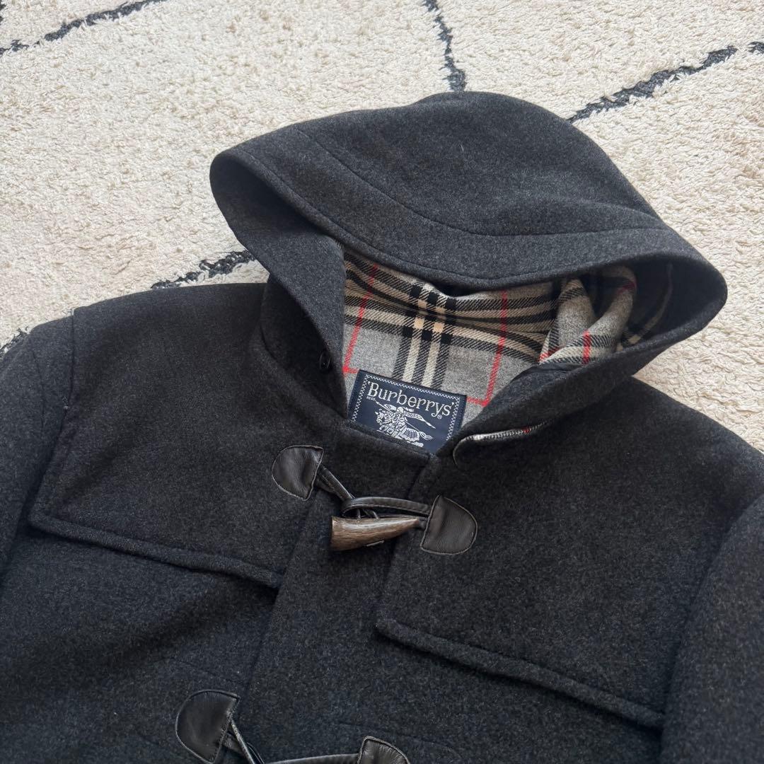burberrys ダッフルコート　カシミヤ混　ロング　ノバチェック　グレー　L