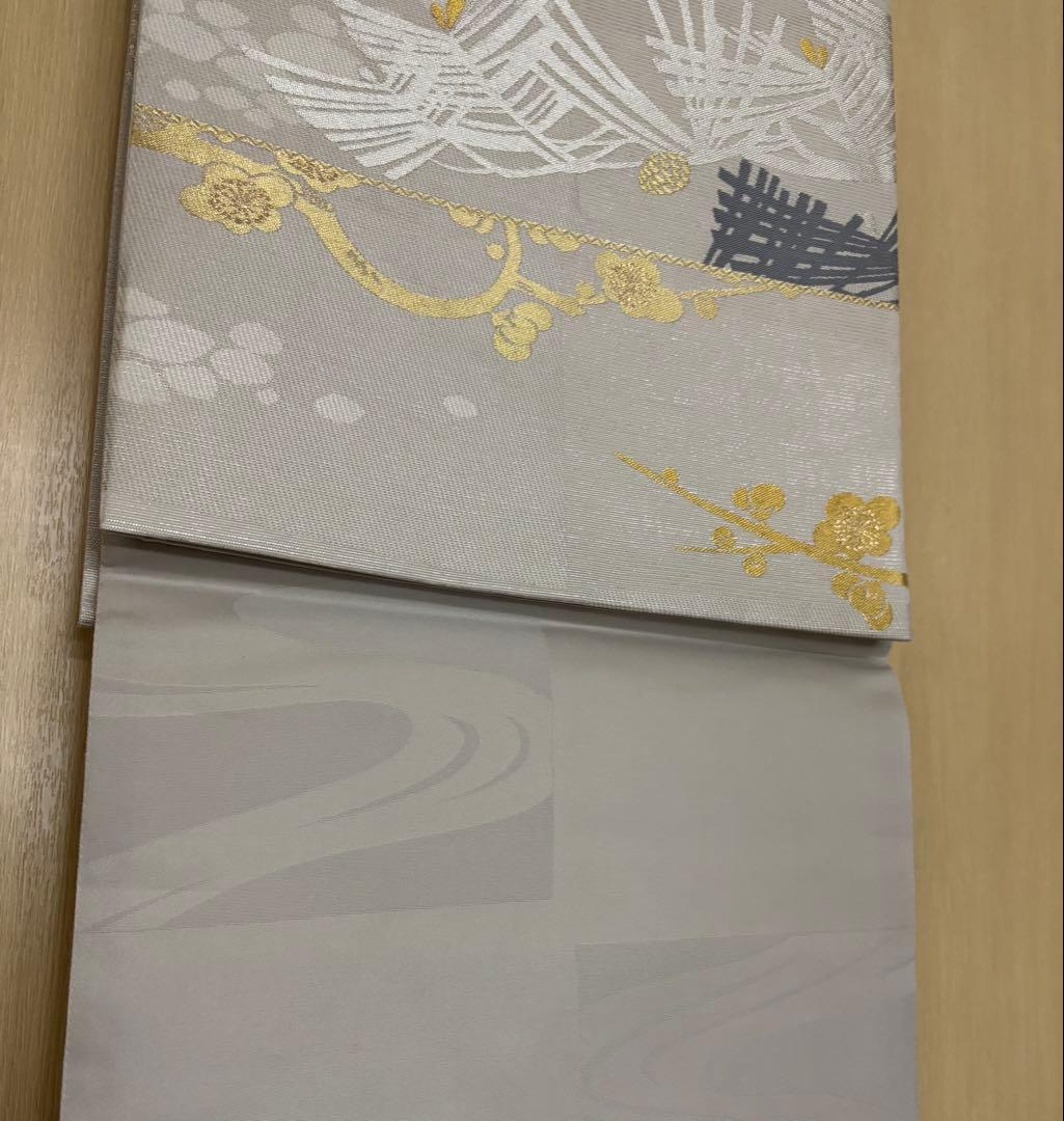 ま*ん様 人間国宝 羽田登喜夫「鴛鴦」　六通袋帯　落款入り